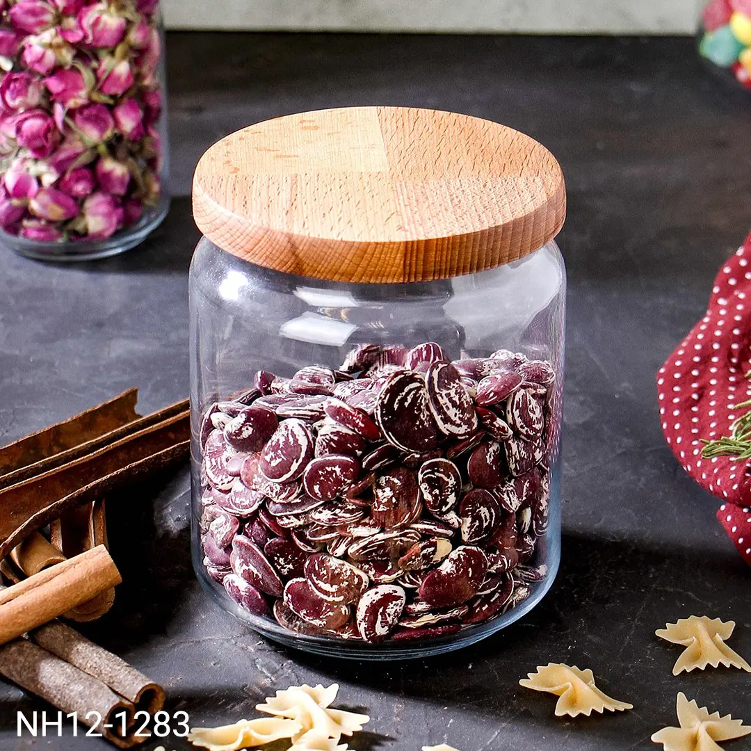 بانکه شیشه‌ای درب چوبی نیوهوم مدل NH۱۲-۱۲۸۳