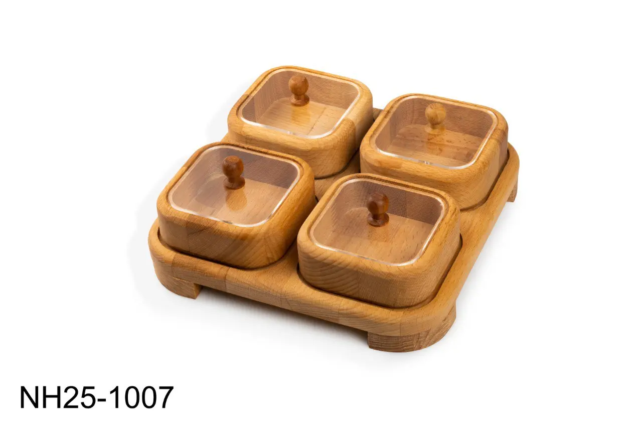 اردوخوری مربع ۴ خانه با کفی چوبی نیوهوم مدل NH25-1007